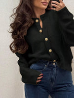 Button-Up Drop Shoulder Cardigan