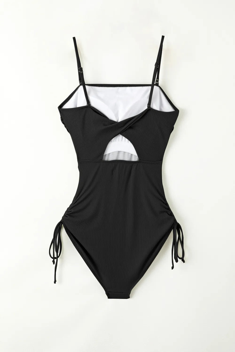 Drawstring Spaghetti Strap One-Piece Swimwear - Ladyez