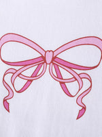 Children's Color Block Bow Short Sleeve Dress