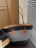 Striped Woven Shoulder Bag