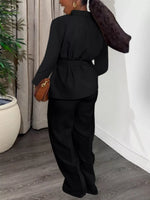 Tie-Waist Long Sleeve Top and Pants Set