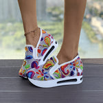 Printed Platform Round Toe Sneakers
