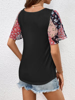 Ivy Lane Printed Puff Sleeve Round Neck Tee