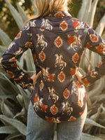 Printed Button Up Long Sleeve Shirt