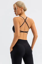 Crisscross Spaghetti Strap Active Cami - Ladyez