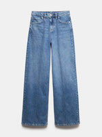 Wide Leg Jeans with Front Seam Detail
