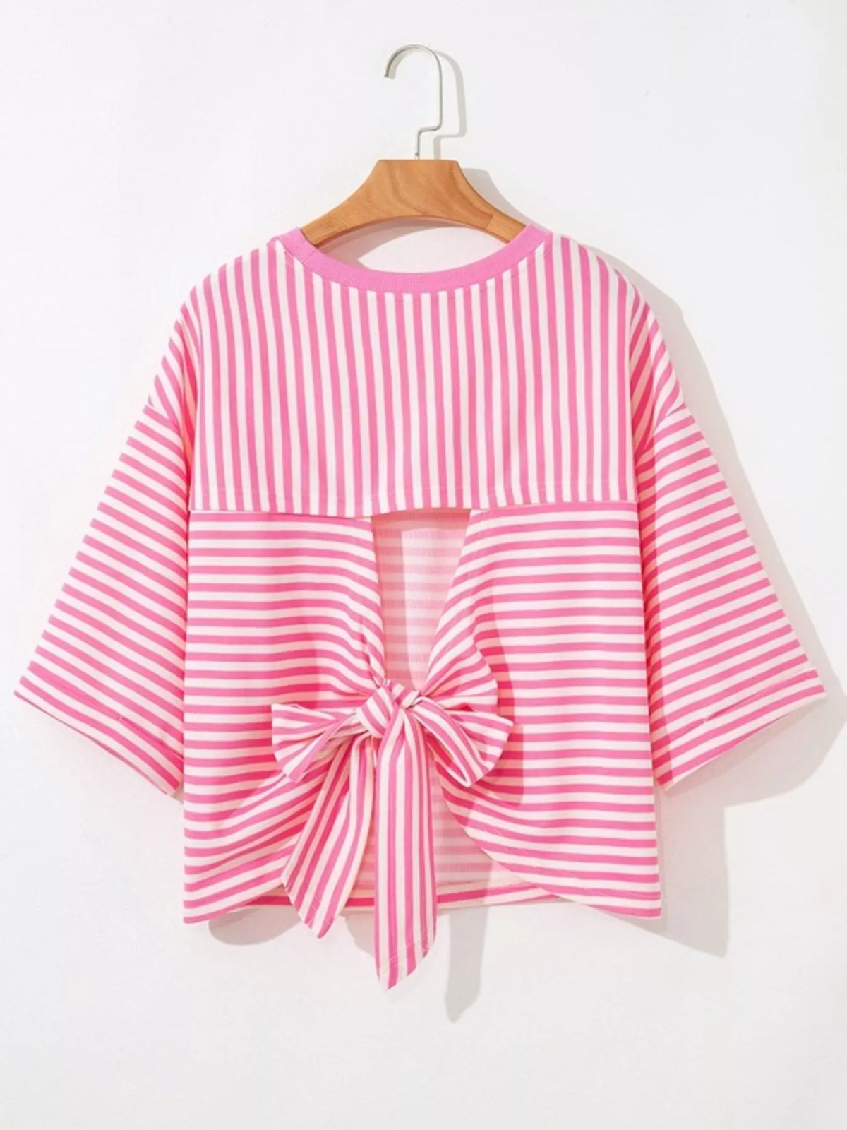 Striped Back Bow Tie T-Shirt