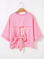 Striped Back Bow Tie T-Shirt