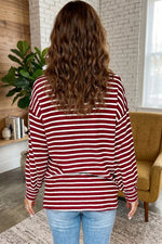 Stripe Drop Shoulder Long Sleeve Top