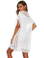 Bohemian Crochet Trim Beach Cover Up Dress - Ladyez
