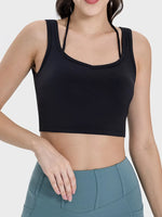 Millennia Crisscross Square Neck Active Tank - Ladyez