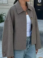 Button-Up Dropped Shoulder Outerwear