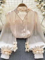 Sheer Floral Embellished Shirt