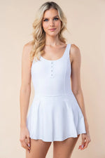 White Birch Sleeveless Performance Knit Swim Dress - Ladyez