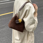 Suede Crossbody Bag with Adjustable Shoulder Strap