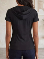 Hooded Wrap Front Slim Fit Top