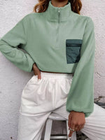 Half Zip Dropped Shoulder Sweatshirt
