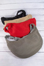 Fame Textured Mesh Knot Shoulder Bag