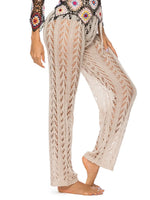 Cutout Drawstring High Waist Swim Pants - Ladyez