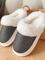 Faux Fur Lined Winter Slippers - Ladyez