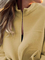 Full Size Textured Knit Zip Up Outerwear Plus Size