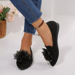 Flower Point Toe Slip-Ons