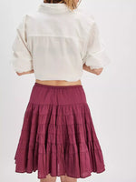 Tiered Drawstring Mini Skirt