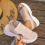 Mesh Open Toe Platform Sandals