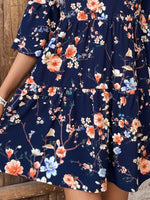Floral Print Ruffle Sleeve Tiered Mini Dress