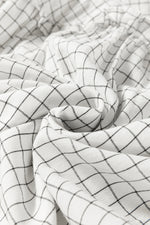 Frill Plaid Notched Balloon Sleeve Mini Dress - Ladyez