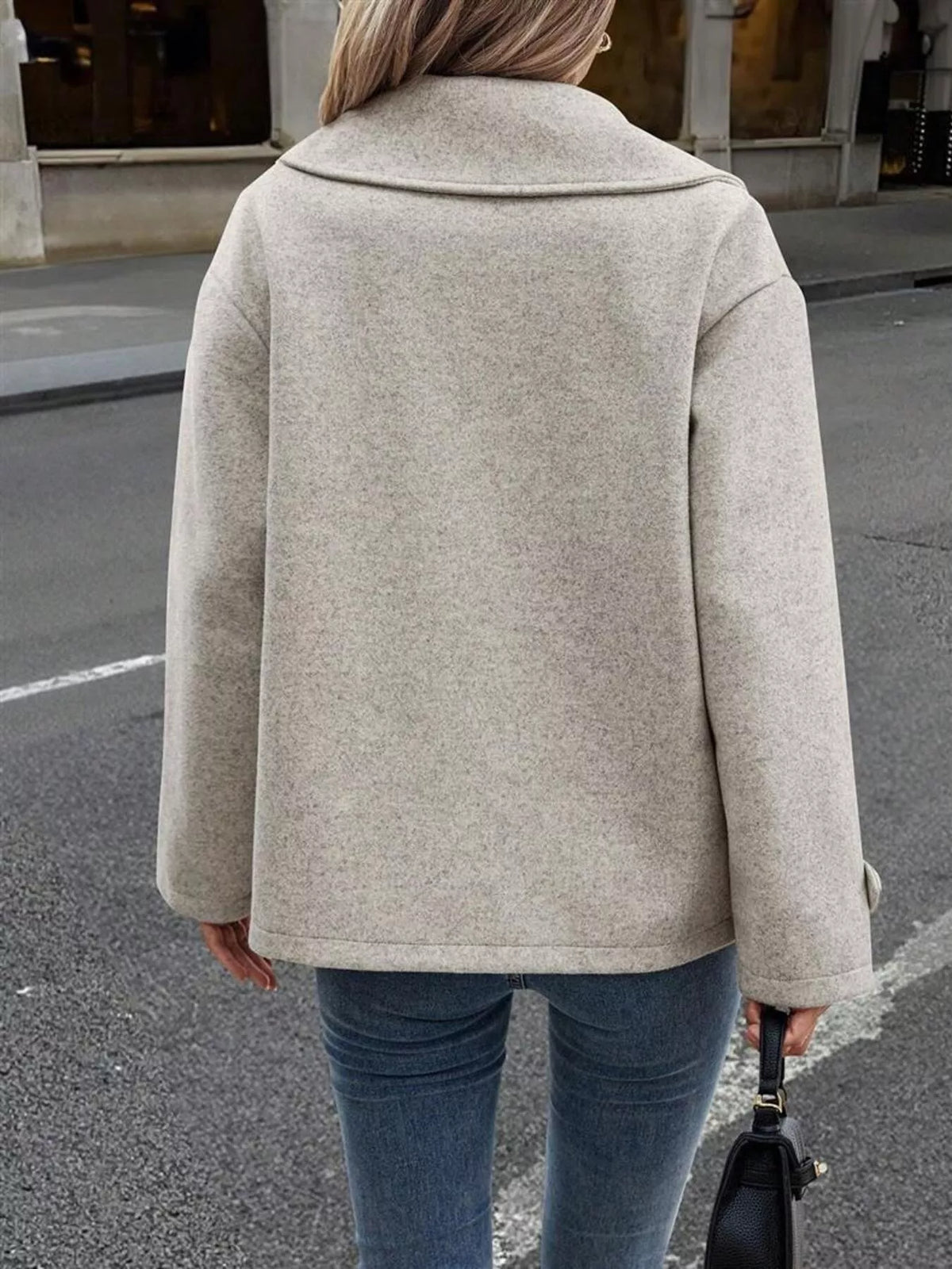 Double-Breasted Wool Blend Casual Jacket