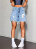 Distressed High Waist Denim Shorts
