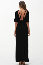 Shiny Strappy Neck Maxi Dress - Ladyez