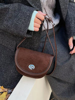 Suede Flap Crossbody Bag