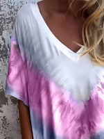 Full Size Pocketed Tie-Dye Short Sleeve Dress - Ladyez
