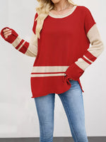Color Block Side Slit Sweater