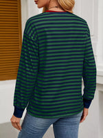 Striped Round Neck Long Sleeve T-Shirt