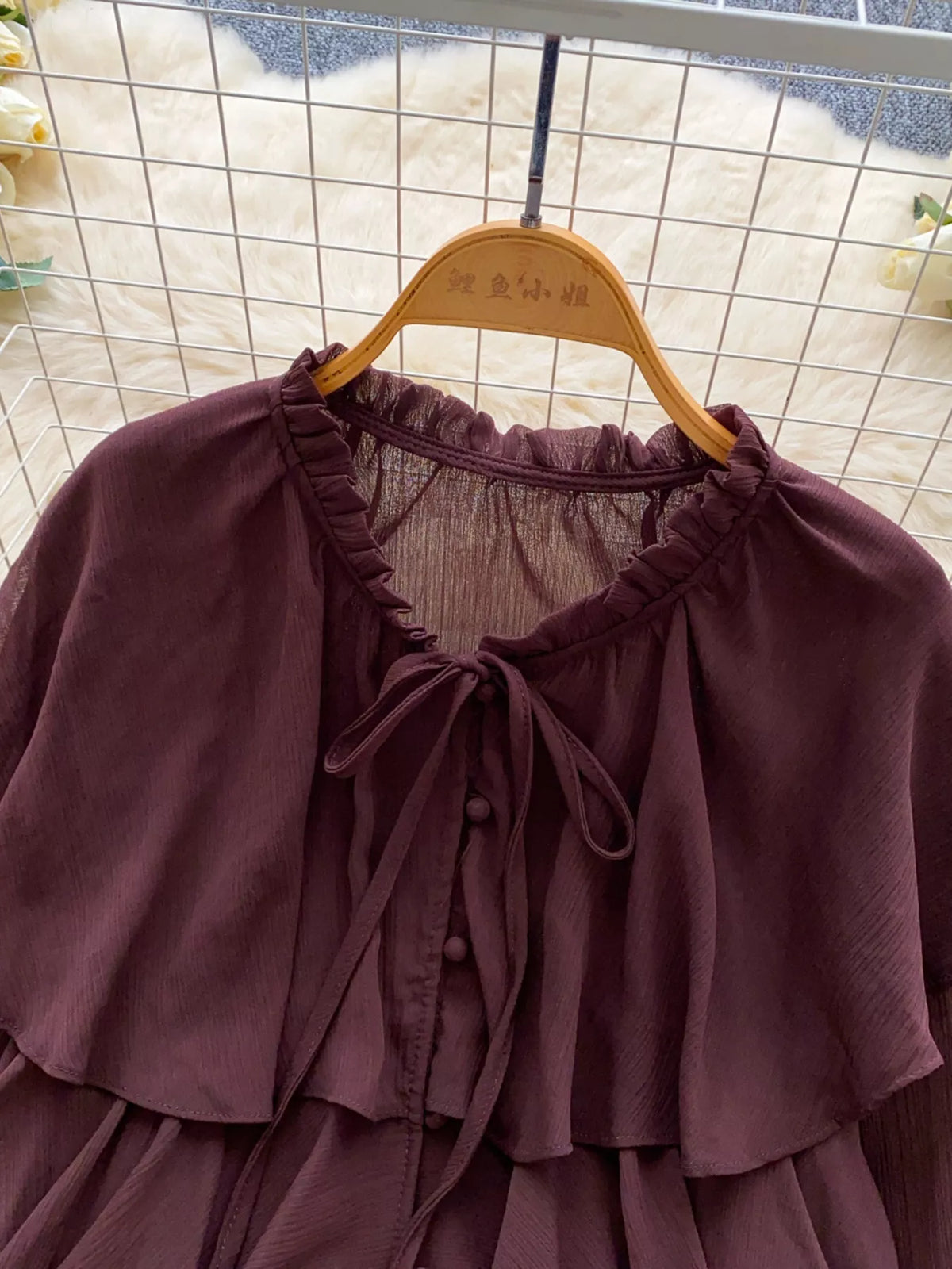 Ruffle Tiered Chiffon Blouse