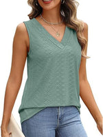 Eyelet V-Neck Tank