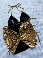 Tied Halter Neck Three-Piece Bikini Set - Ladyez