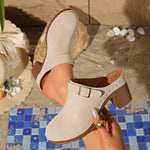 Round Toe Platform Slip-Ons
