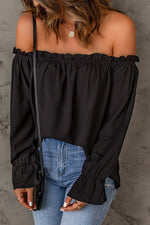 Frill Off-Shoulder Flounce Sleeve Blouse - Ladyez