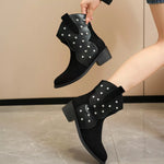 Studded Western Ankle Boots