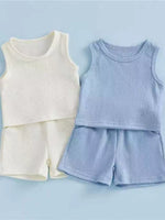 Children's Solid Color Tank and Shorts Set