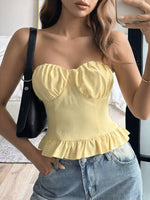 Ruffled Hem Tube Top