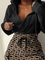 Full Size Drawstring Waist Surplice Printed Dress Plus Size