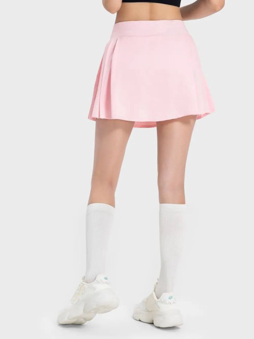 Millennia Pleated Detail Mid-Rise Waist Active Skirt - Ladyez