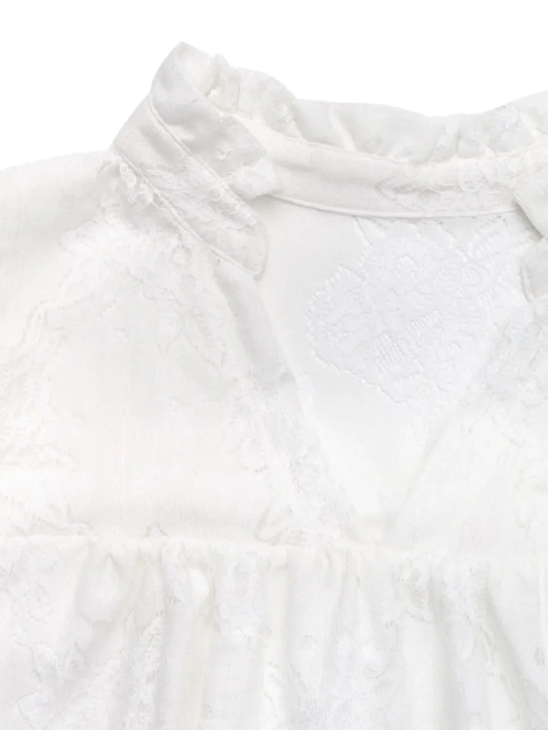 Lace Notched Cap Sleeve Mini Dress