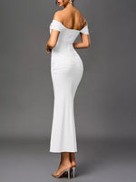 Off-Shoulder Ruched Mermaid Maxi Dress