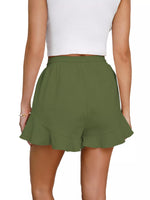 Ruffle Hem Drawstring Shorts